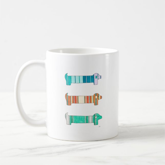 3 Estudo de cor Dachshund nº 1 na caneca de café (Esquerda)