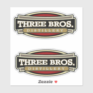 3 etiquetas da destilaria de Bros