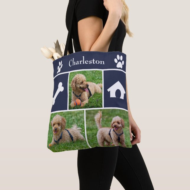 3 Foto Colagem Canina Tote Bag (Close Up)