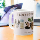 3 Fotografias Cão Pele Peles Peles Mãe Caneca Pers<br><div class="desc">Encaixe a orgulhosa mãe de cachorro na sua vida com nossa 3 Photo Paws Pass Pele Cão Mãe Personalizada Mug. Apresentando três adoráveis fotos de seus companheiros peludos,  esta caneca personalizada é um tributo animador à alegria e amor de ser mãe de cachorro</div>