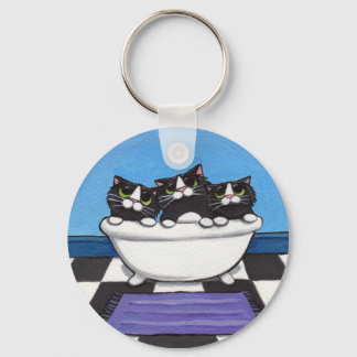 3 na banheira - Chaveiro de gato