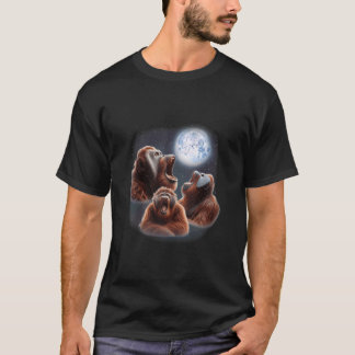 3 Orangotangos Uivando Para A Lua Camiseta Diverti