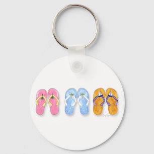 3 pares de chaveiro dos flip-flops