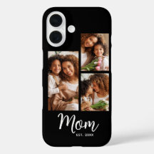 3 Photo Mom Established Date Modern Script Black