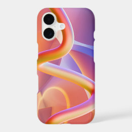 3D Abstract Iridescent Wave Pink 
