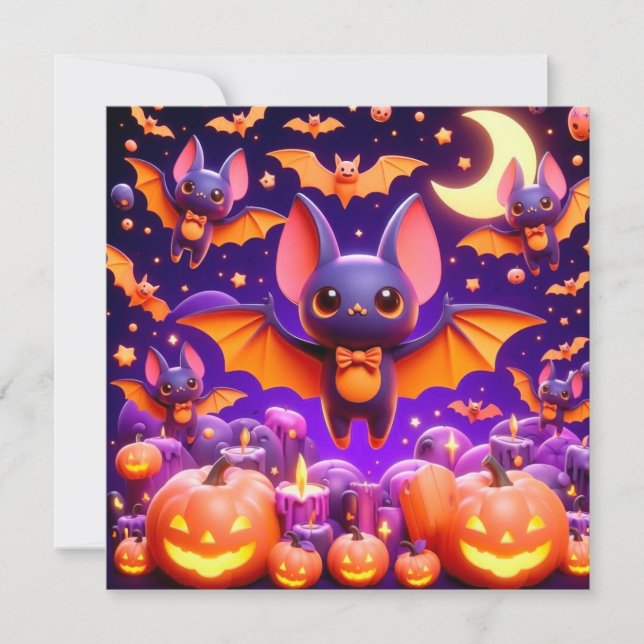 3D bats pumpkins halloween (Frente)