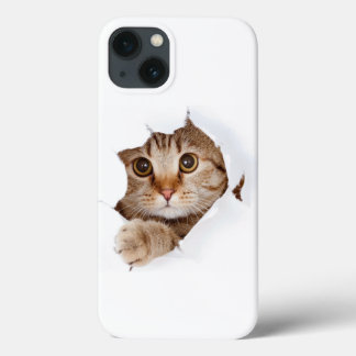 "3D Cat Elegance: Caso de proteção para iPhone 13