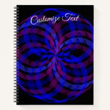 3D Center Flower Petal Geometric Spiral Notebook