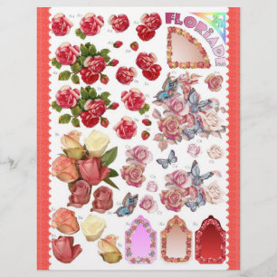 3D Decoupage - Floriade - flores e borboleta