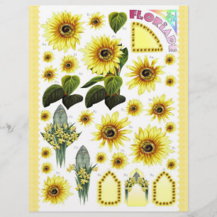 3D Decoupage - Floriade - girassol amarelo