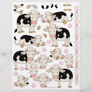 3D Decoupage - vacas bonitos do bebê da vaca do