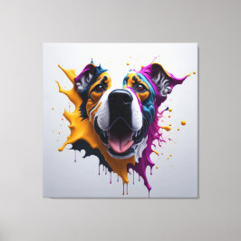 3D Dog incredibly realistic, PREMIUM CANVAS PRINT