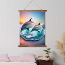 3D Golfinhos Ocean Sunset Tropical Beach Vibe