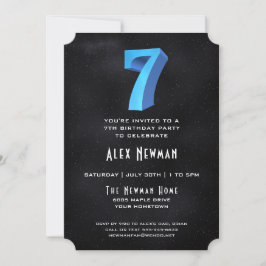 3D legal no Convite de aniversário 7 preto