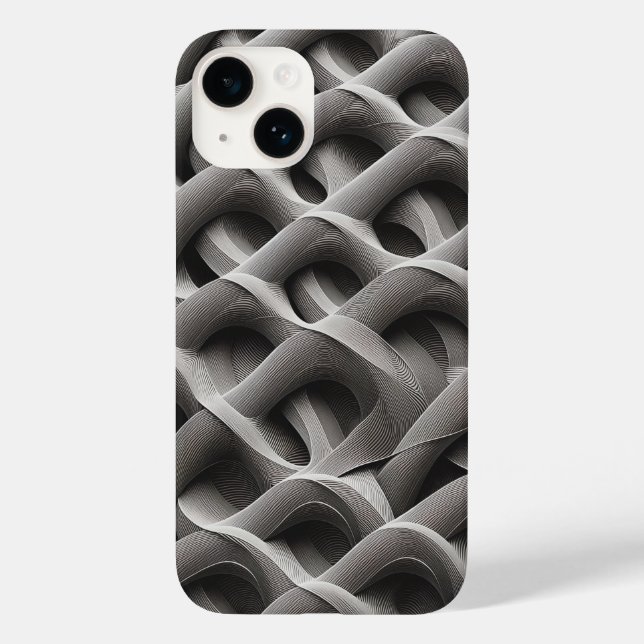 3D Monochrome Architectural Weave Phone Case  (Verso)