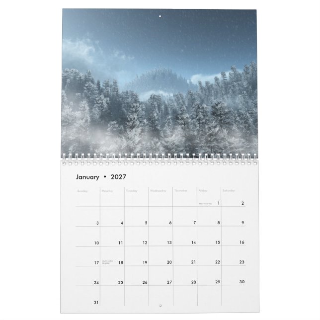 3D paisagens - calendário de parede 2010 (Jan 2027)