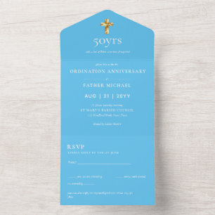 3in1 Anunciante de Ordenação INVITE e RSVP Priest