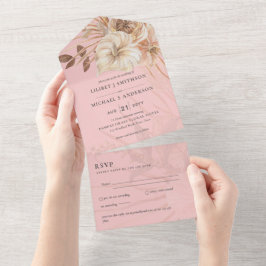 3in1 BOHO Pampas Grass Terracotta Weding RSVP