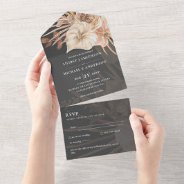3in1 BOHO Pampas Grass Terracotta Weding RSVP