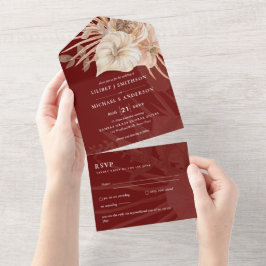3in1 BOHO Pampas Grass Terracotta Weding RSVP