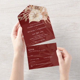 3in1 BOHO Pampas Grass Terracotta Weding RSVP