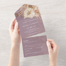 3in1 BOHO Pampas Grass Terracotta Weding RSVP