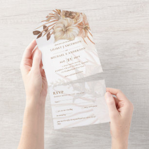 3in1 BOHO Pampas Grass Terracotta Weding RSVP