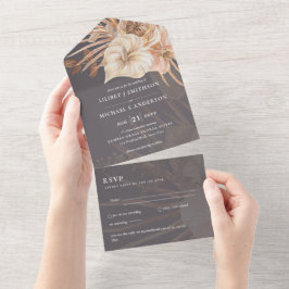 3in1 BOHO Pampas Grass Terracotta Weding RSVP