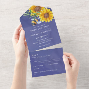 3in1 Boho Sunflower Bee Nature Weding RSVP