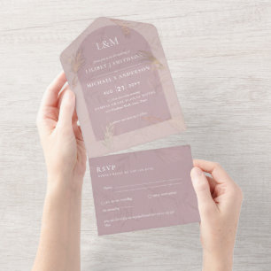 3in1 Casamento de gramíneas de Pampas Minimalista