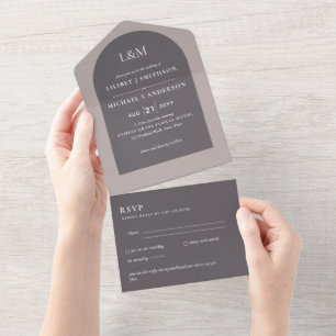 3in1 Modern Typografia Arch Colorways Weding RSVP