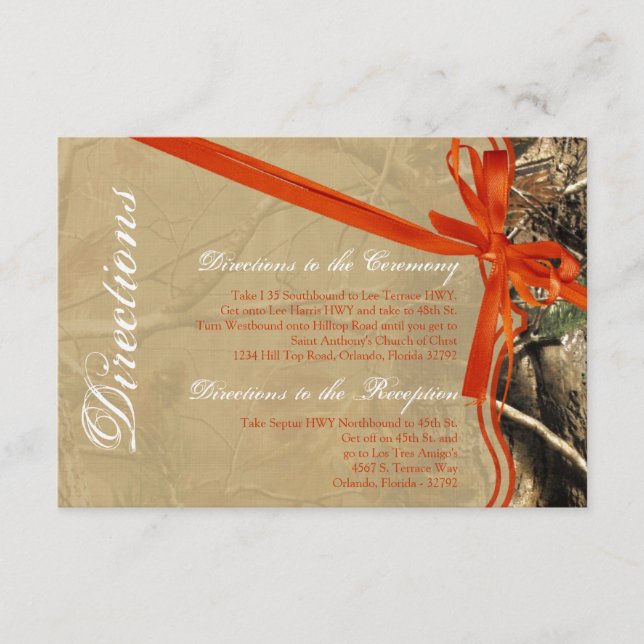 3x5 Direções Caçadores de Cartão Camoflouge Camo O (Frente)