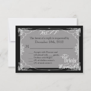 3x5 R.S.V.P. Placa de Resposta Bebida Deve Ser Cas