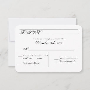 3x5 R.S.V.P. Placa de Resposta com Tipografia Mode