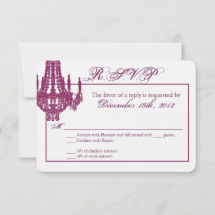 3x5 R.S.V.P. Placa de resposta Crystal Chandelier 