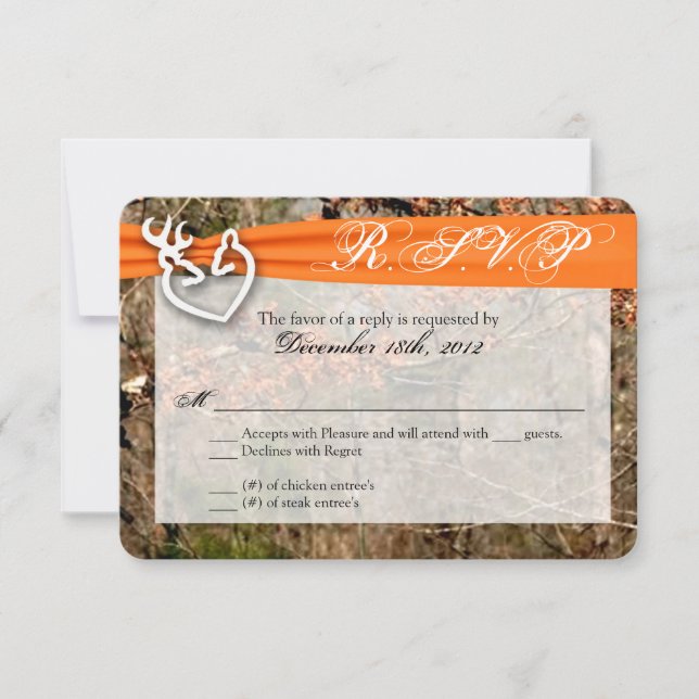 3x5 R.S.V.P. Placa de Resposta Doe Casal Buck Camo (Frente)