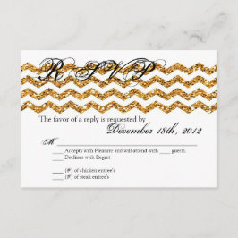 3x5 R.S.V.P. Placa de resposta Dourada Glitter Fit