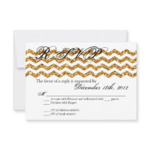 3x5 R.S.V.P. Placa de resposta Dourada Glitter Fit