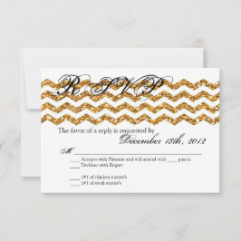 3x5 R.S.V.P. Placa de resposta Dourada Glitter Fit