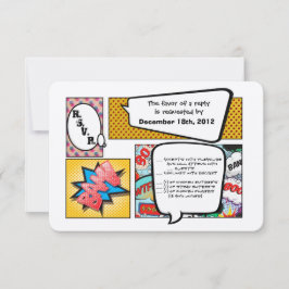 3x5 R.S.V.P. Placa de Resposta em quadrinhos Pop A