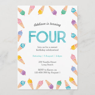 4ª festa de aniversário   Convite para Sorvete arc