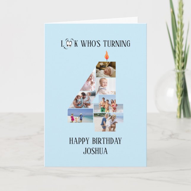 4º Cartão com fotos de aniversário (Frente)