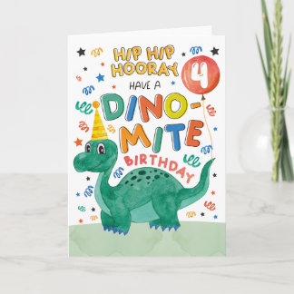 4º Cartão de Aniversário do Dinossauro | Dinossaur