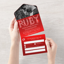 40º aniversário de casamento de rubi sem envelope