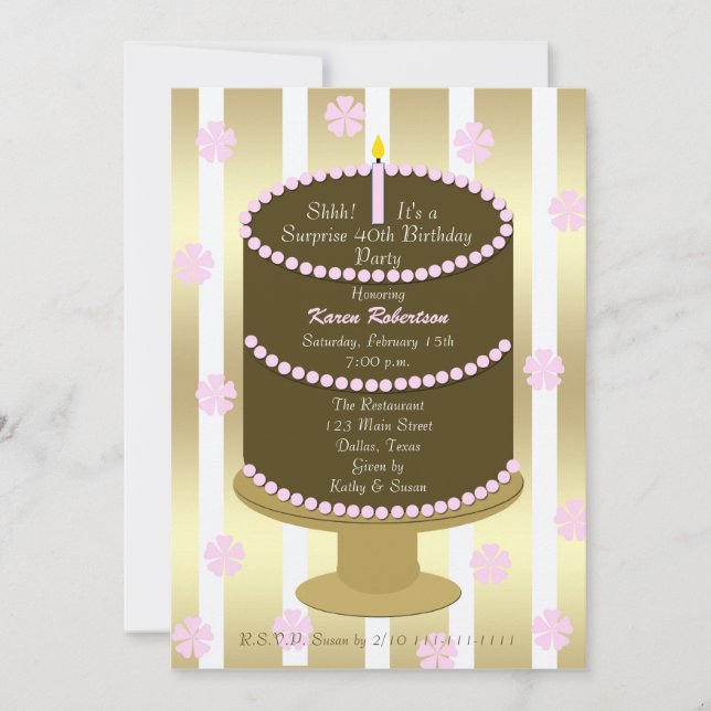 40º Convite de aniversário surpresa (Frente)