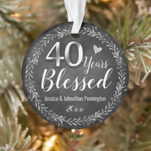 40 Anos Abençoado Ornamento do Aniversário de Casa