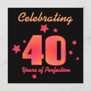 40 anos de convite de aniversário personalizado d
