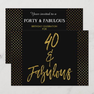 40 e Convite de Aniversário Fabuloso de Folha de 
