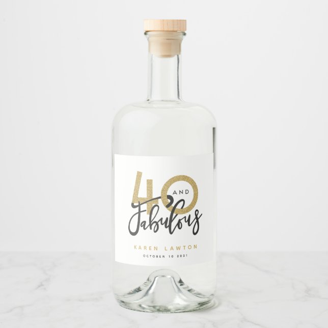 40 e etiqueta fabulosa de vinho de ouro (Frente)