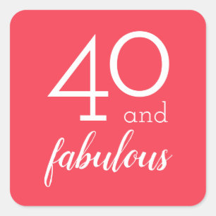 40 e etiquetas fabulosas da laranja do aniversári